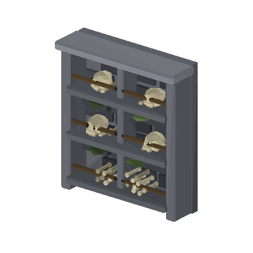 Low-poly Interiors 3D model: Dun Ossuary Shelf