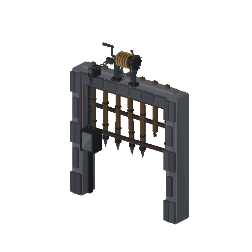 Low-poly Interiors 3D model: Dun Portcullis