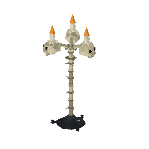 Low-poly Interiors 3D model: Dun Skull Candelabra