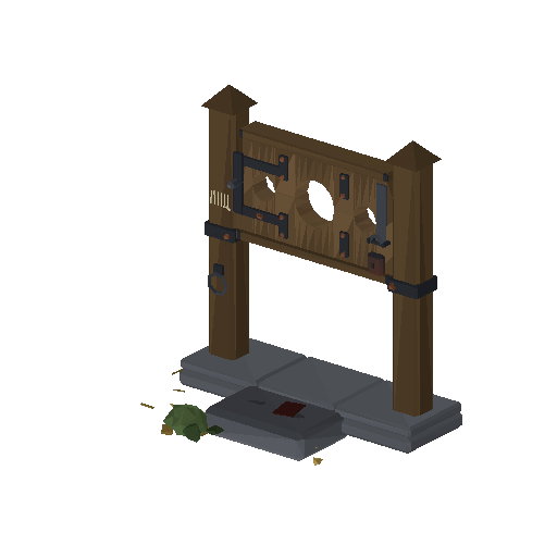 Low-poly Interiors 3D model: Dun Stocks Pillory