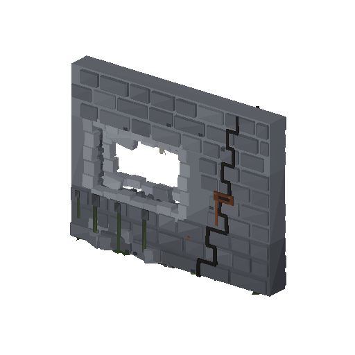 Low-poly Interiors 3D model: Dun Wall Damaged