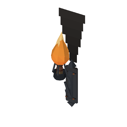 Low-poly Interiors 3D model: Dun Wall Torch