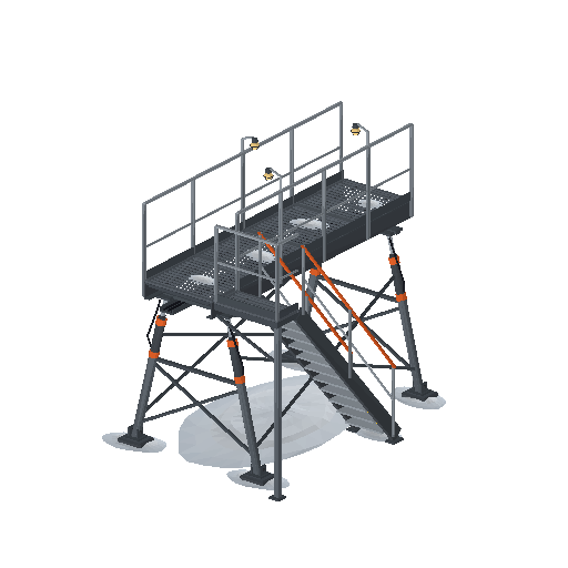 Low-poly Village Structures 3D model: Elevated Walkway
