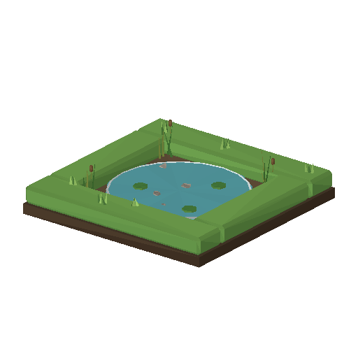 Low-poly Water 3D model: Farm Pond