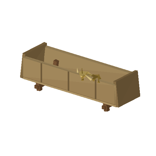 Low-poly Props & Livestock 3D model: Feed Trough