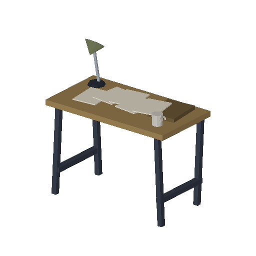 Low-poly Interiors 3D model: Field Desk