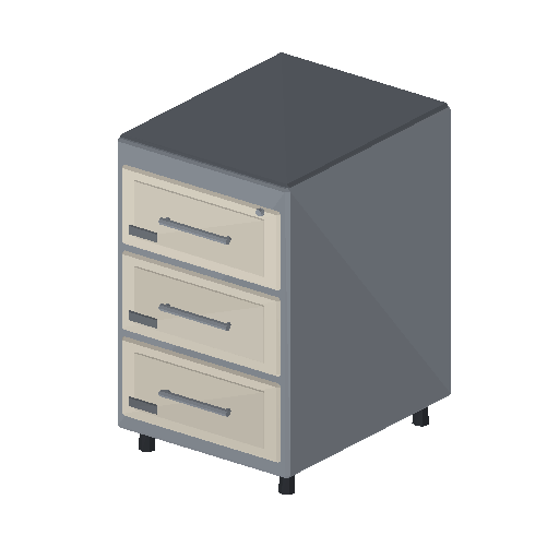 Low-poly Interiors 3D model: Filing Cabinet