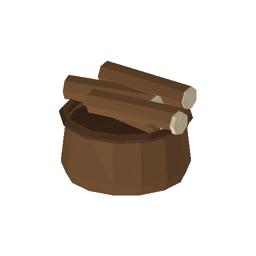 Low-poly Interiors 3D model: Firewood Basket