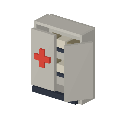 Low-poly Interiors 3D model: First Aid Cabinet