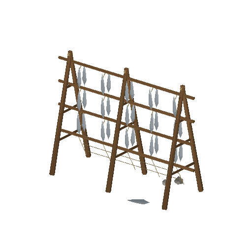 Low-poly Village Structures 3D model: Fish Drying Rack