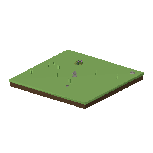 Low-poly Terrain 3D model: Fjord Turf Tile