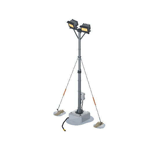 Low-poly Props 3D model: Floodlight Pole