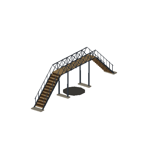 Low-poly Trackside Infrastructure 3D model: Footbridge Span