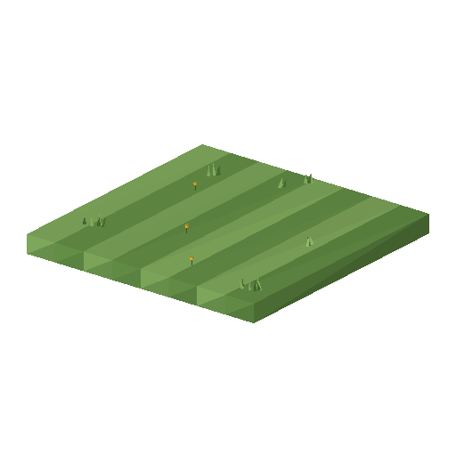 Low-poly Terrain 3D model: Front Lawn Tile