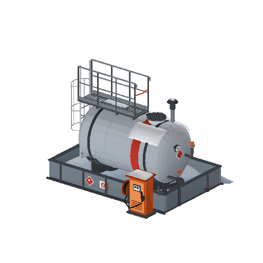 Low-poly Village Structures 3D model: Fuel Tank