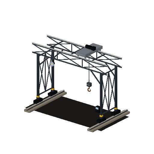 Low-poly Trackside Infrastructure 3D model: Gantry Crane