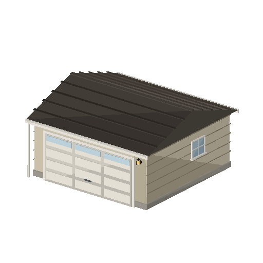 Low-poly Lot Structures 3D model: Garage