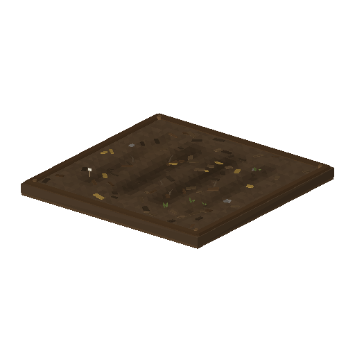 Low-poly Terrain 3D model: Garden Mulch Tile 01