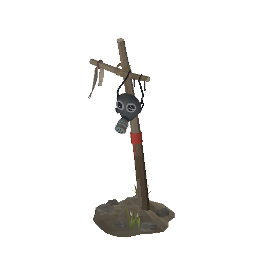 Low-poly Theme-Special 3D model: Gas Mask Pole