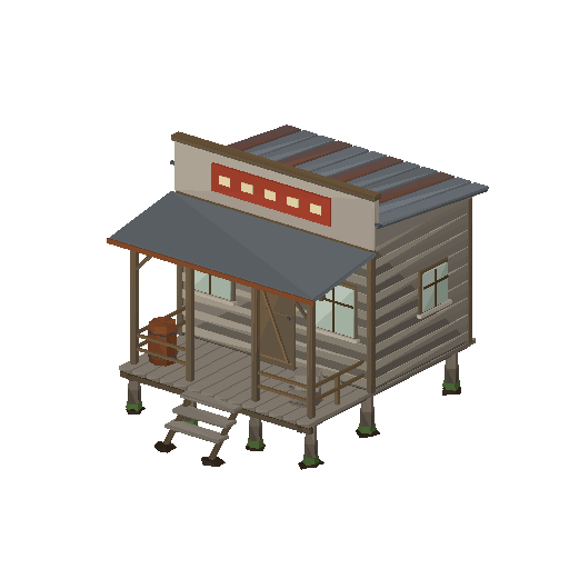 Low-poly Community 3D model: General Store