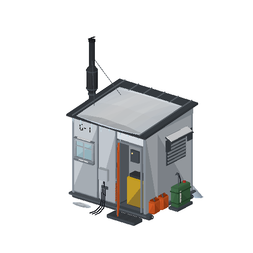 Low-poly Village Structures 3D model: Generator Hut