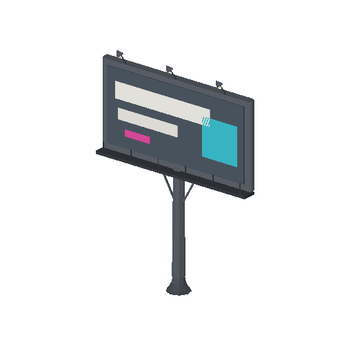 Low-poly Signage 3D model: Giant Billboard 01