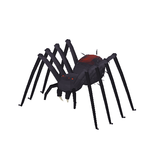 Low-poly Halloween Decorations 3D model: Giant Spider 01