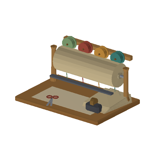 Low-poly Interiors 3D model: Giftwrap Station