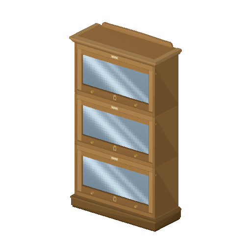 Low-poly Interiors 3D model: Glass Bookcase