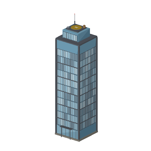 Low-poly High-Rise & Supertall 3D model: Glass Supertall 01