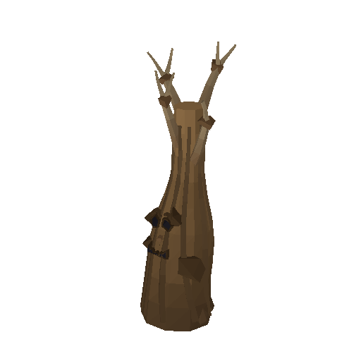 Low-poly Nature 3D model: Gnarled Face Tree 01