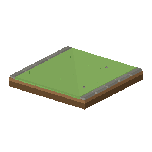 Low-poly Terrain 3D model: Grass Median Tile 01