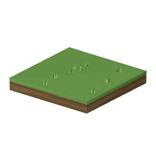 Low-poly Terrain 3D model: Grass Pasture