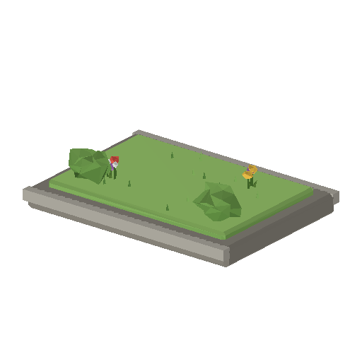 Low-poly Nature 3D model: Green Roof 01