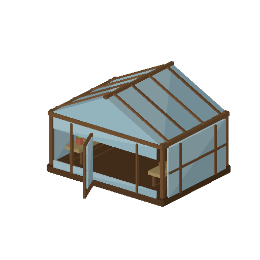 Low-poly Farm Structures 3D model: Greenhouse