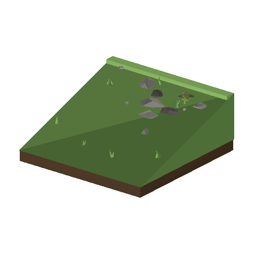 Low-poly Terrain 3D model: Ground Slope Tile