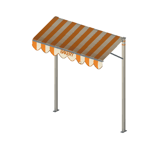 Low-poly Interiors 3D model: Bakery Awning