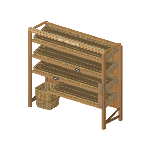 Low-poly Interiors 3D model: Bakery Shelf