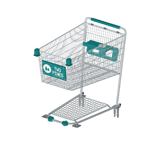 Low-poly Interiors 3D model: Cart Body Teal