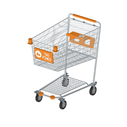 Low-poly Interiors 3D model: Cart Orange