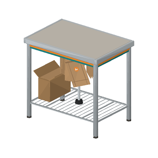 Low-poly Interiors 3D model: Checkout Bagging Shelf