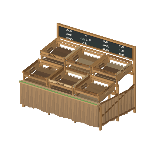 Low-poly Interiors 3D model: Produce Stand