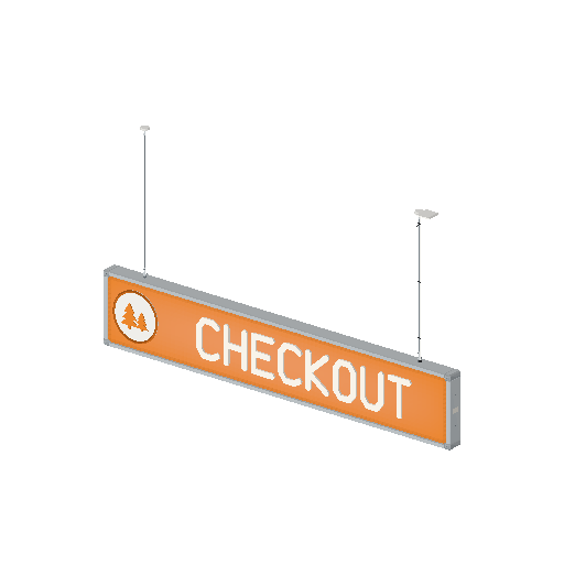 Low-poly Interiors 3D model: Sign Checkout Overhead