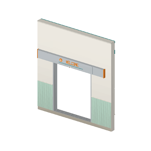 Low-poly Interiors 3D model: Wall Entrance