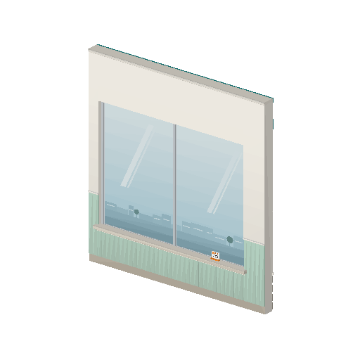 Low-poly Interiors 3D model: Wall Window