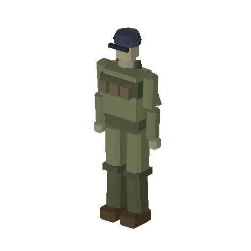 Low-poly Props 3D model: Guard Soldier