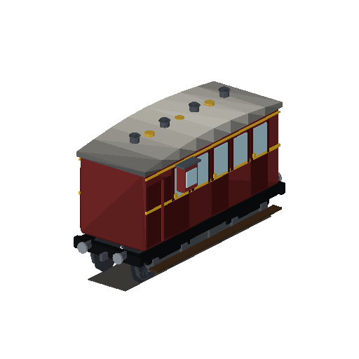 Low-poly Rolling Stock 3D model: Guards Coach