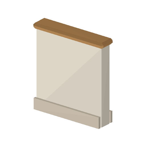 Low-poly Interiors 3D model: Half Wall