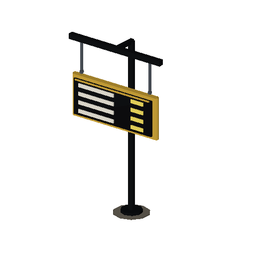 Low-poly Signage 3D model: Hanging Departure Board