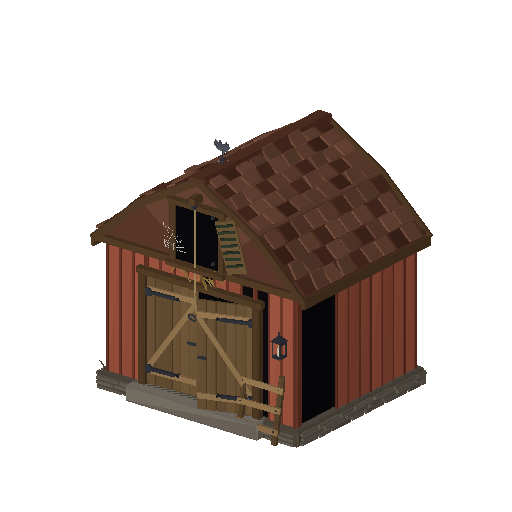 Low-poly Haunted Hero & Street 3D model: Haunted Barn 01